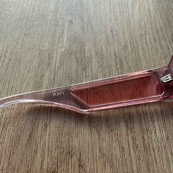 otra poppy clear pink oval retro y2k statement sunglasses eyewear NEW - Picture 4 of 4